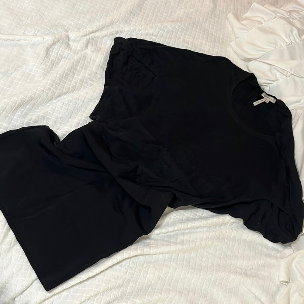 BCBG beautiful black dress loose top with fitted bottom